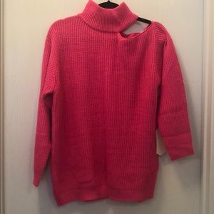 Vine and Love Waffle Knit Cold Shoulder Sweater